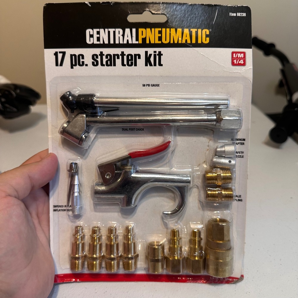 Central Pneumatic Starter Kit Silver 17pc Air Compressor Accessories